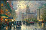 Thomas Kinkade Canvas Paintings - New York 5th Avenue